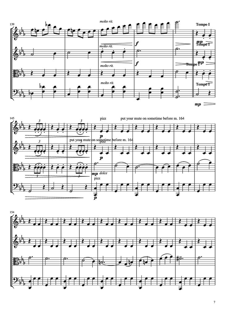 Page 7 of the piano sheet music PDF - Waltz No. 2 From Suite for Variety Orchestra Violin by Shostakovich Transcribed by C. Han