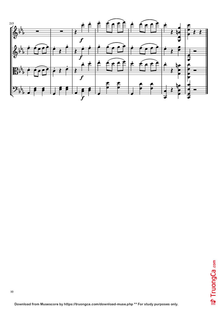 Page 10 of the piano sheet music PDF - Waltz No. 2 From Suite for Variety Orchestra Violin by Shostakovich Transcribed by C. Han