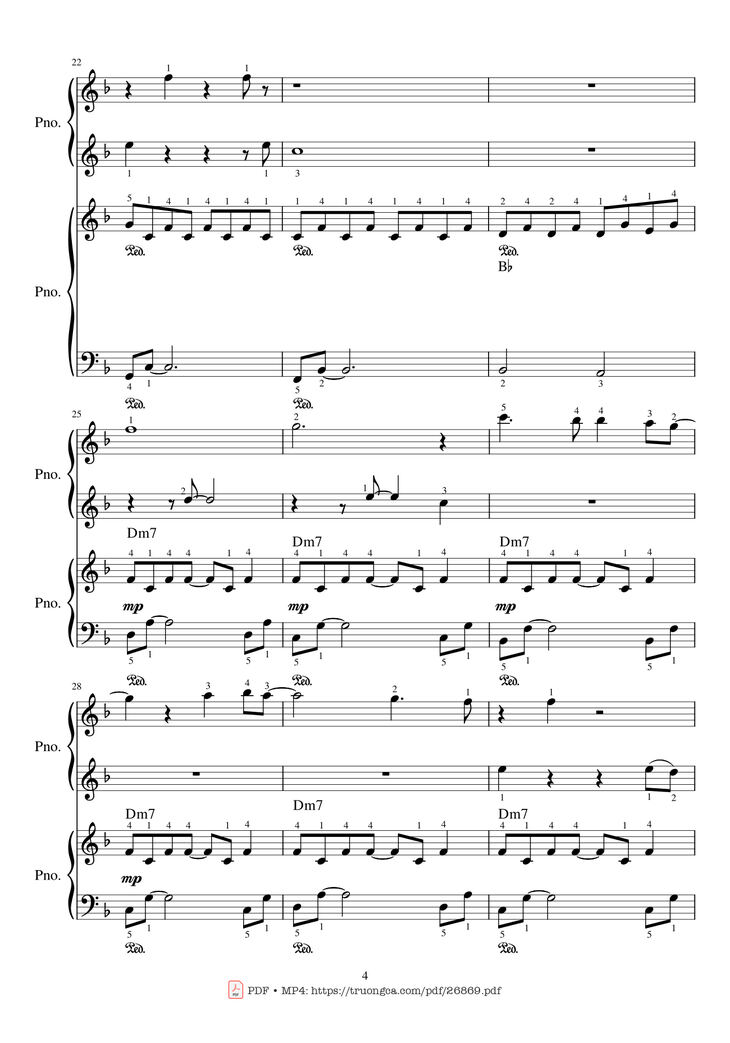 Page 4 of the piano sheet music PDF Piano - My Heart Will Go On Piano duet by Céline Dion