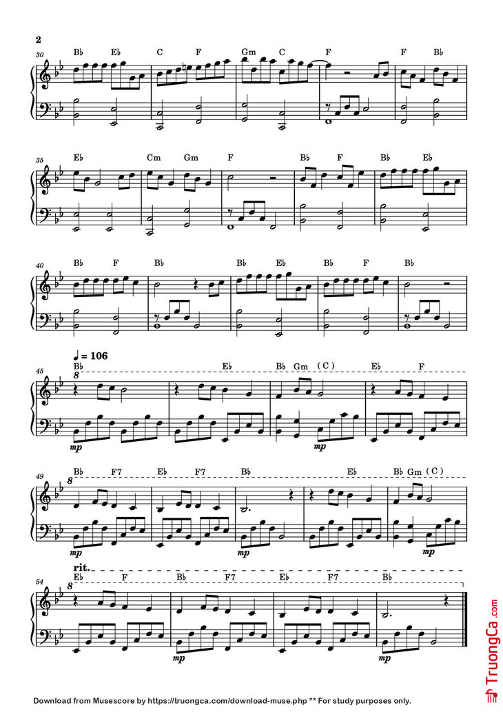 Page 2 of the piano sheet music PDF Piano - Little Things Piano by Music by: Benny Andersson