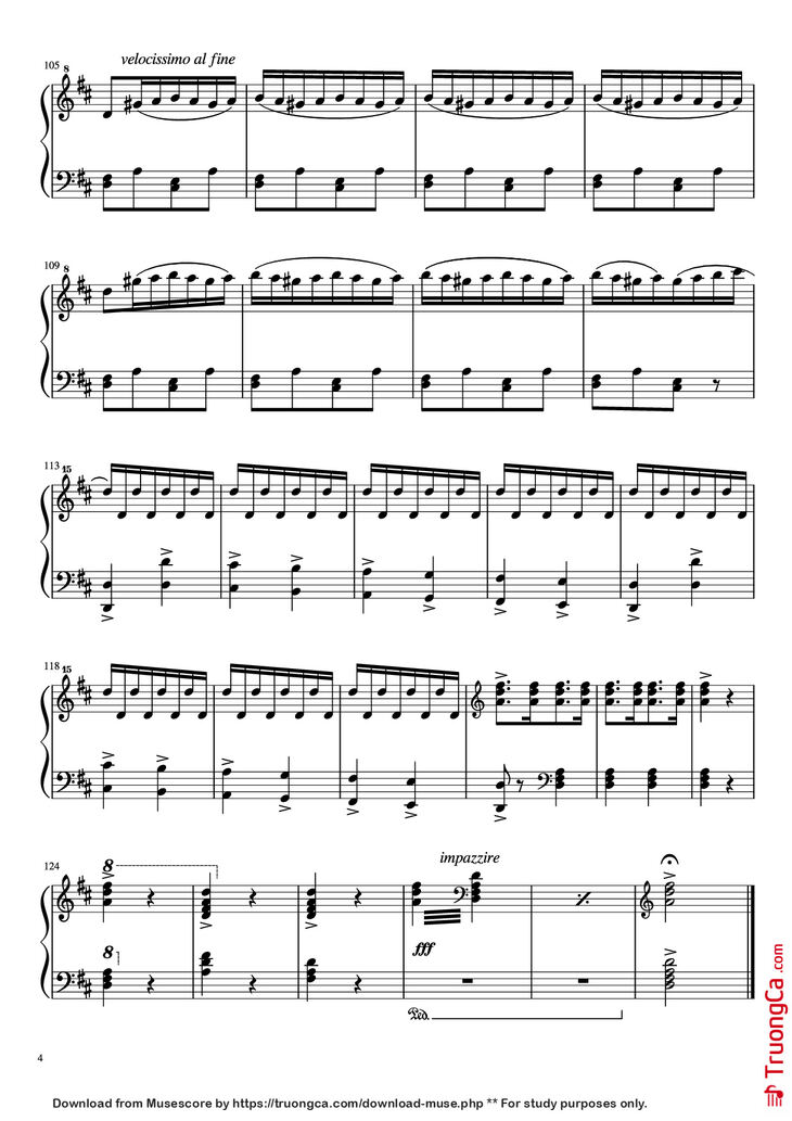 Page 4 of the piano sheet music PDF Piano - CANCAN Piano by Jacques Offenbach (1819—1880