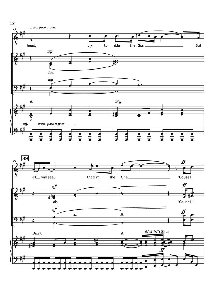 Page 12 of the piano sheet music PDF Piano - Rise Again Piano by Words and Music by