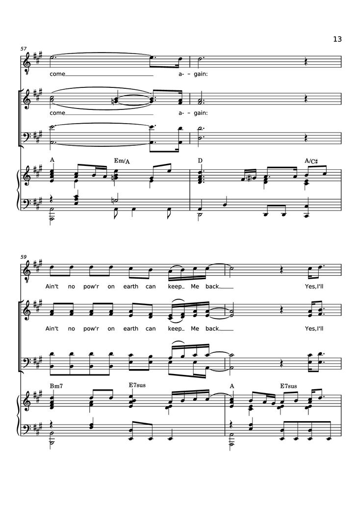 Page 13 of the piano sheet music PDF Piano - Rise Again Piano by Words and Music by