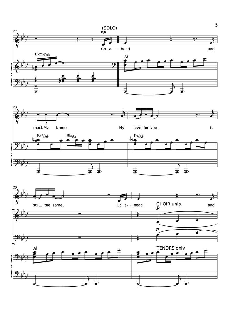 Page 5 of the piano sheet music PDF Piano - Rise Again Piano by Words and Music by