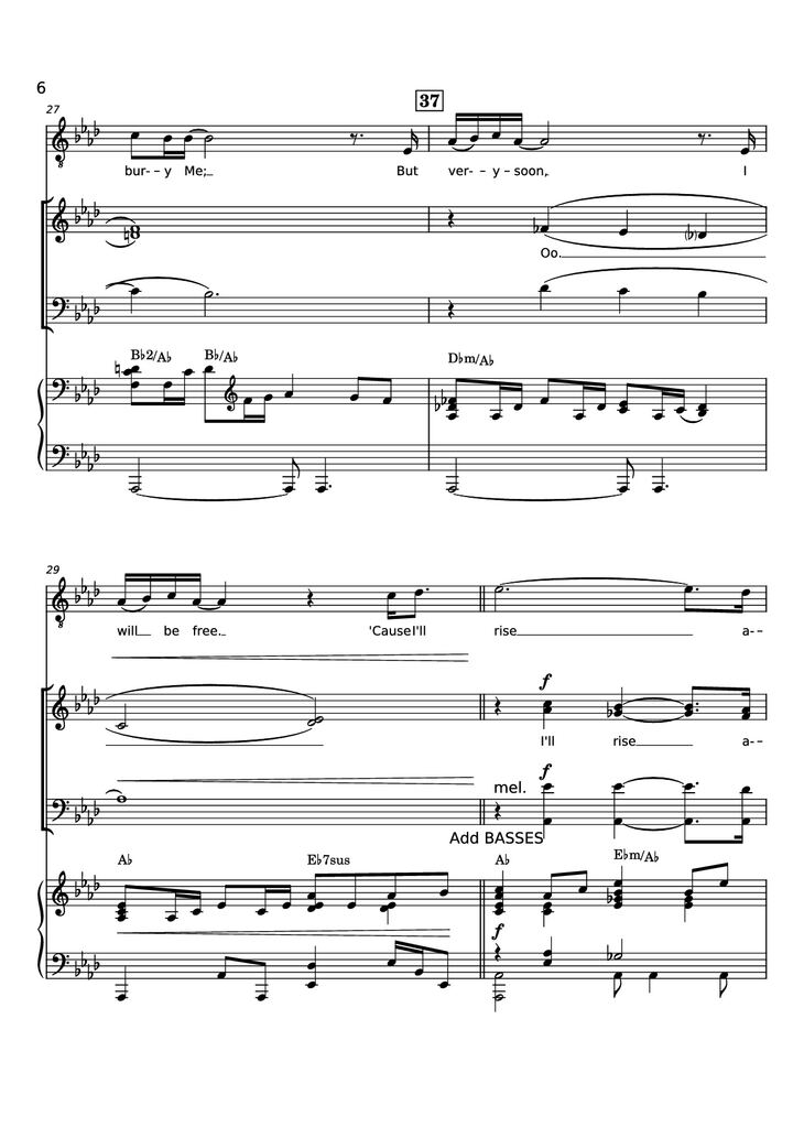 Page 6 of the piano sheet music PDF Piano - Rise Again Piano by Words and Music by