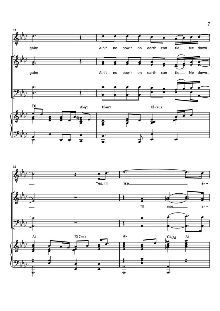 Page 7 of the piano sheet music PDF Piano - Rise Again Piano by Words and Music by