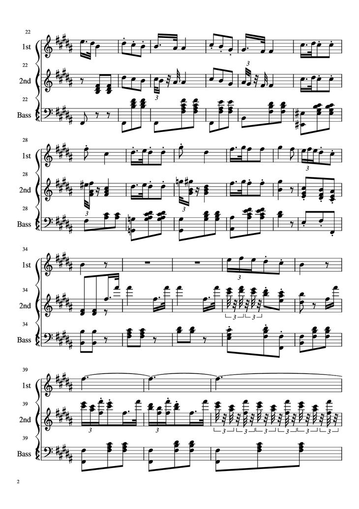 Page 2 of the piano sheet music PDF Piano - La donna è mobile Piano by Undefined