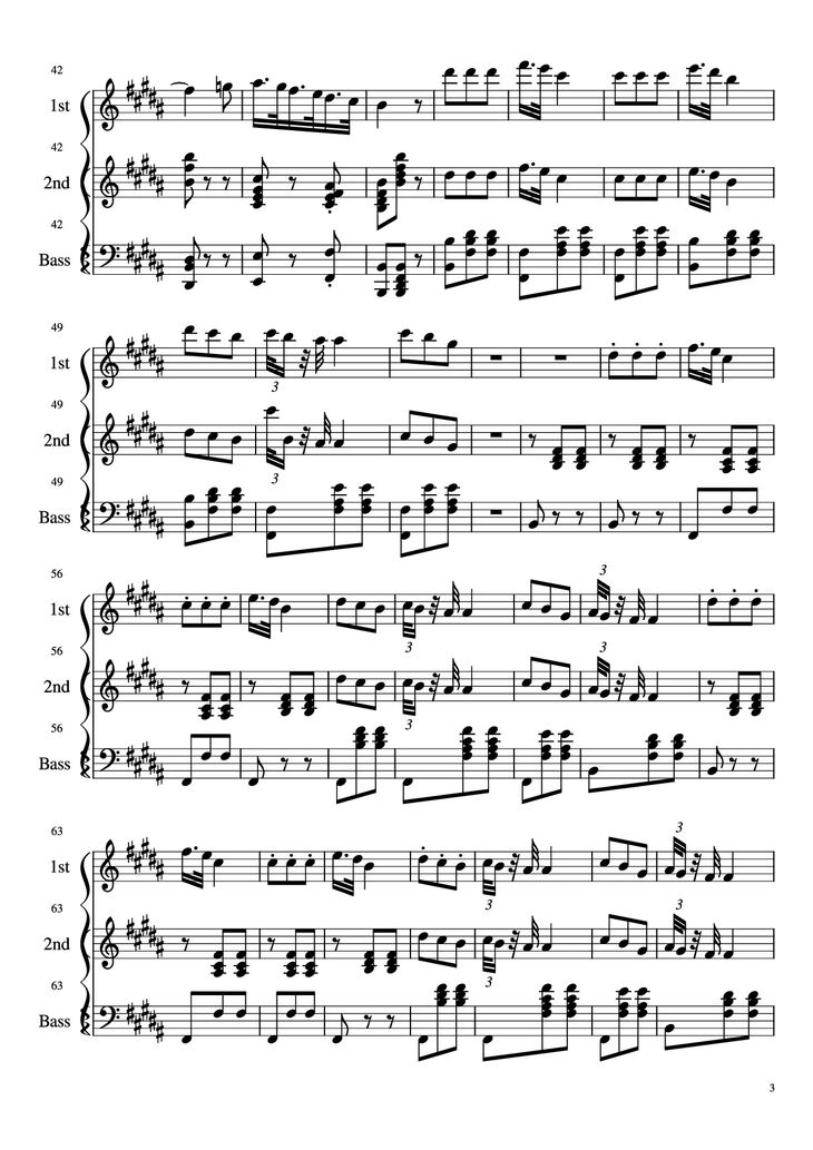 Page 3 of the piano sheet music PDF Piano - La donna è mobile Piano by Undefined