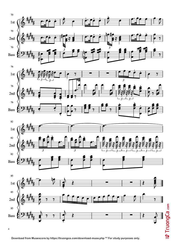 Page 4 of the piano sheet music PDF Piano - La donna è mobile Piano by Undefined