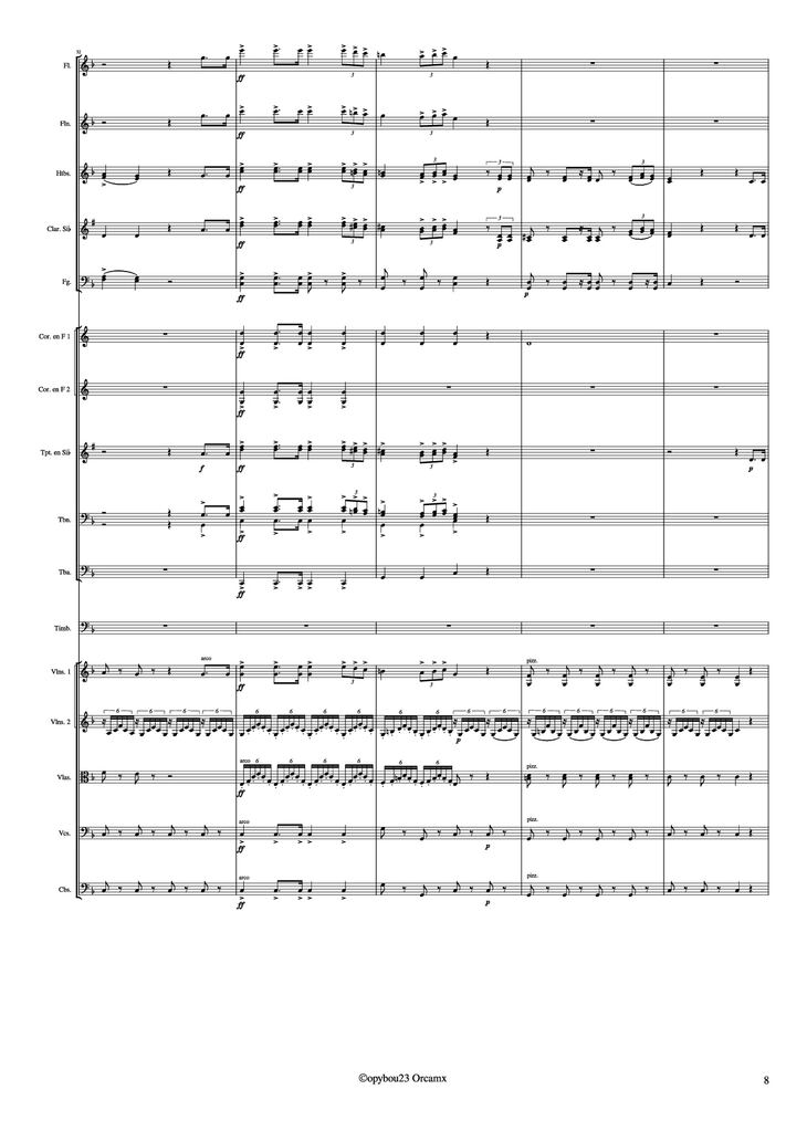 Page 8 of the piano sheet music PDF - Coro de Esclavos Hebreos by G. Verdi