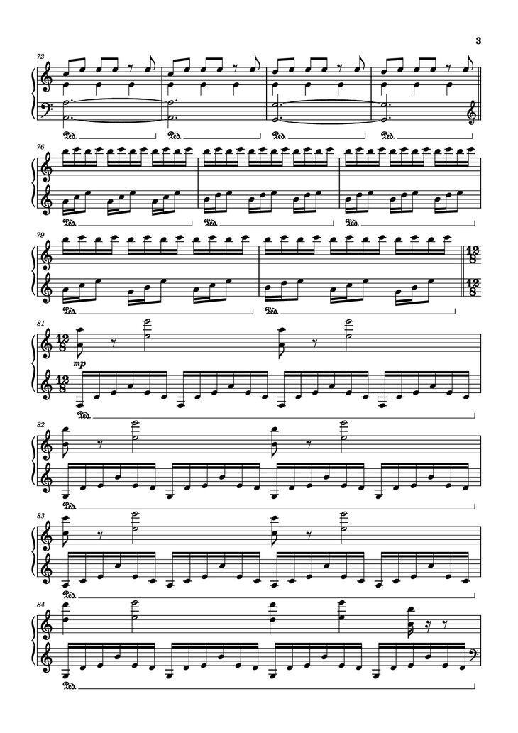 Page 3 of the piano sheet music PDF Piano - Interstellar Piano Easy by Undefined