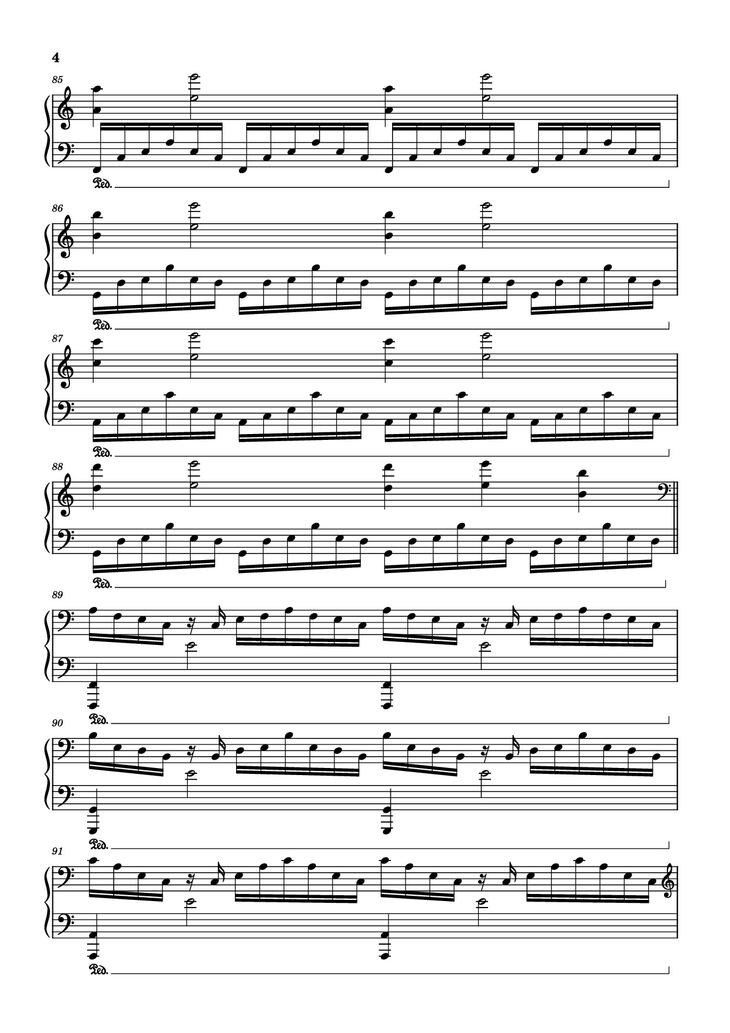 Page 4 of the piano sheet music PDF Piano - Interstellar Piano Easy by Undefined
