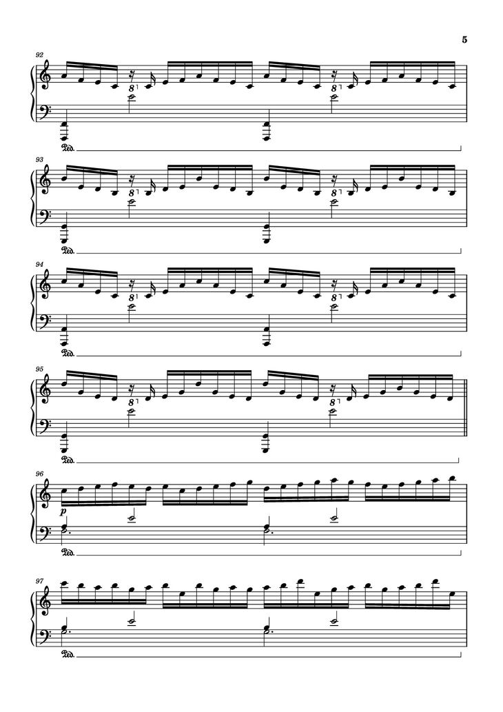 Page 5 of the piano sheet music PDF Piano - Interstellar Piano Easy by Undefined