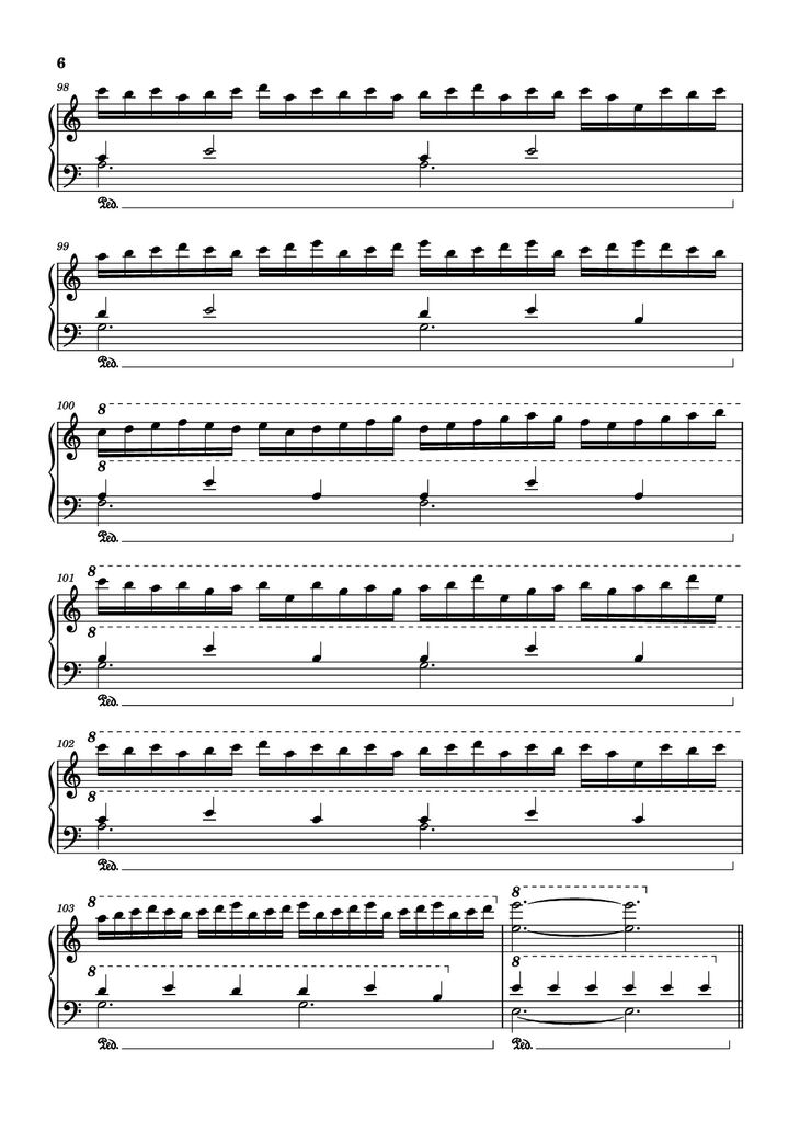 Page 6 of the piano sheet music PDF Piano - Interstellar Piano Easy by Undefined