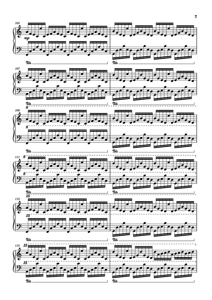 Page 7 of the piano sheet music PDF Piano - Interstellar Piano Easy by Undefined