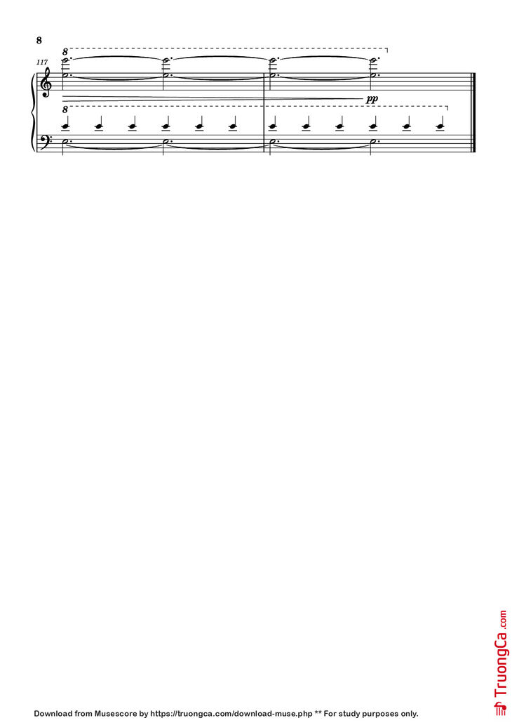 Page 8 of the piano sheet music PDF Piano - Interstellar Piano Easy by Undefined