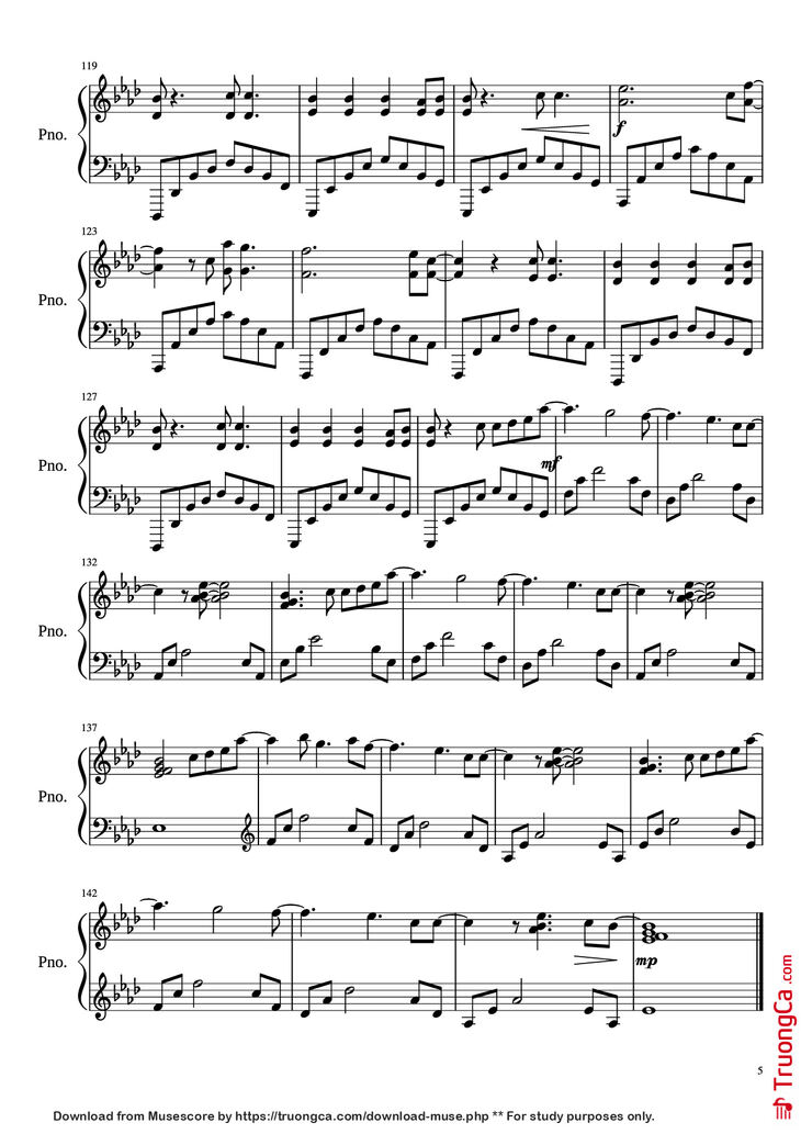 Page 5 of the piano sheet music PDF Piano - All of me Piano by John Legend