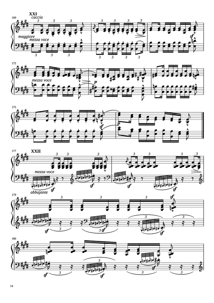 Page 14 of the piano sheet music PDF Piano - Étude in E Minor Piano by Charles-Valentin Alkan
