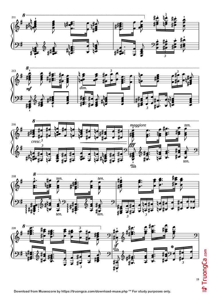 Page 19 of the piano sheet music PDF Piano - Étude in E Minor Piano by Charles-Valentin Alkan