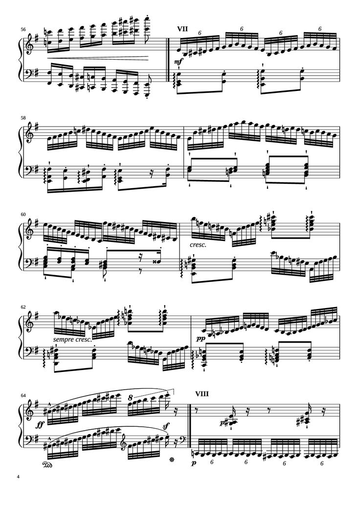 Page 4 of the piano sheet music PDF Piano - Étude in E Minor Piano by Charles-Valentin Alkan