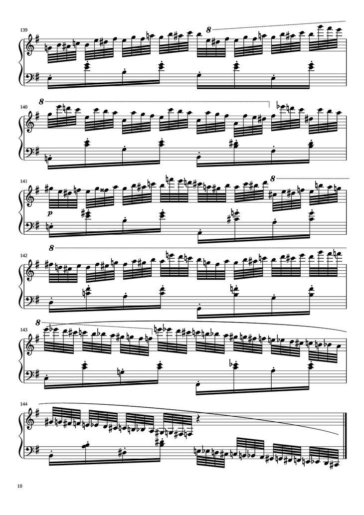 Page 10 of the piano sheet music PDF Piano - Étude in E Minor Piano by Charles-Valentin Alkan