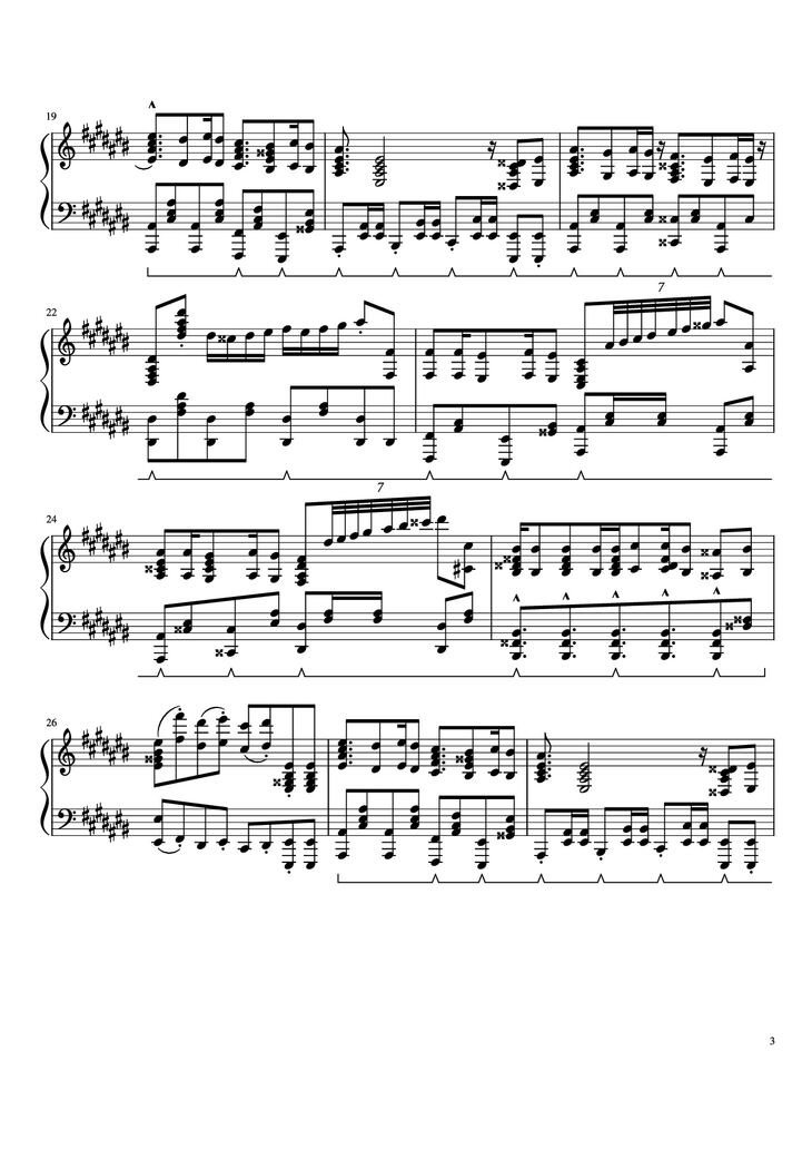 Page 3 of the piano sheet music PDF - Prince Ali Piano by F.I.R.E