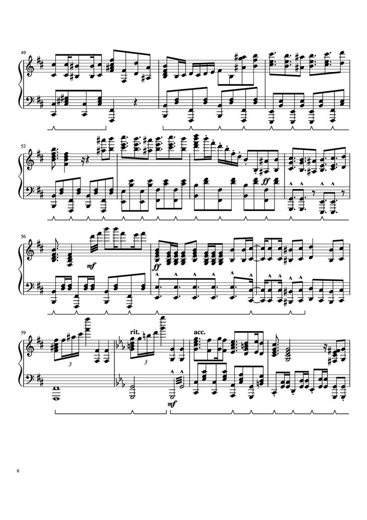 Page 6 of the piano sheet music PDF - Prince Ali Piano by F.I.R.E