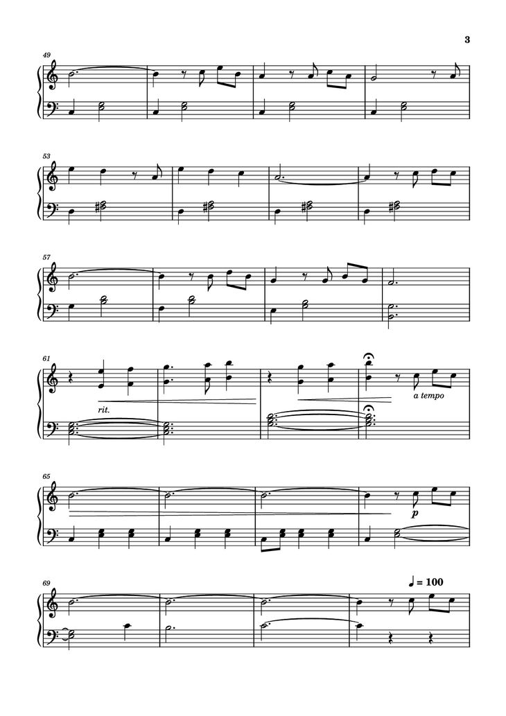Page 3 of the piano sheet music PDF Piano - Married Life (Theme from Up) Piano by Michael Giacchino