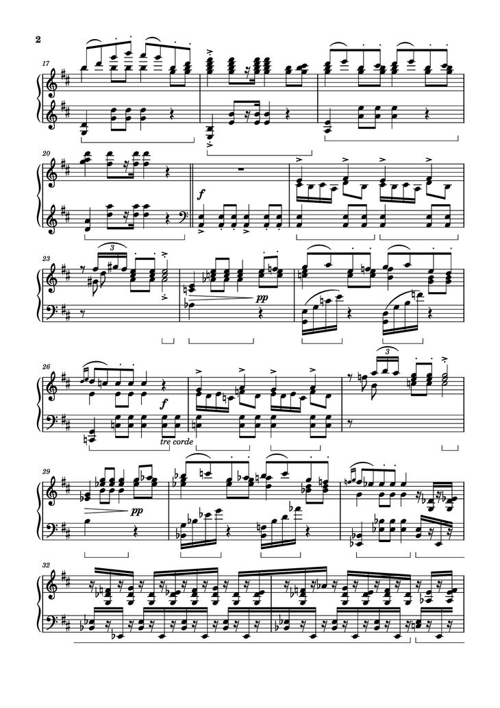 Page 2 of the piano sheet music PDF Piano - Wedding Day at Troldhaugen Piano by Vincent