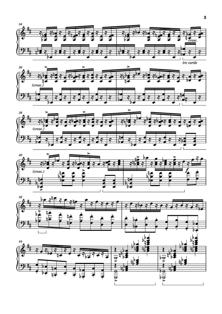 Page 3 of the piano sheet music PDF Piano - Wedding Day at Troldhaugen Piano by Vincent