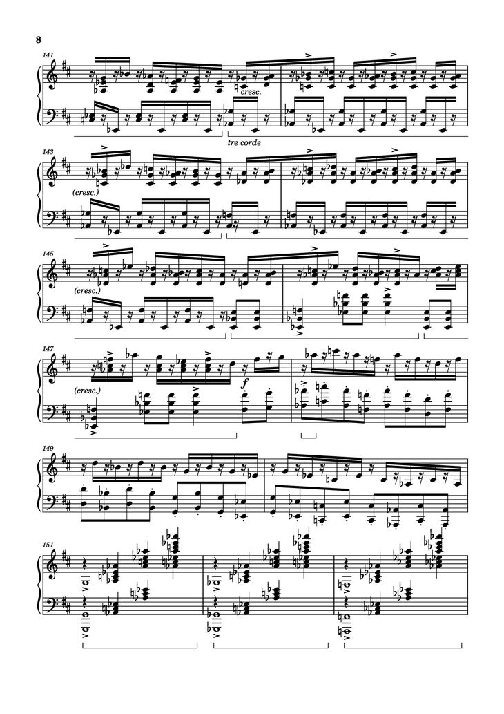 Page 8 of the piano sheet music PDF Piano - Wedding Day at Troldhaugen Piano by Vincent
