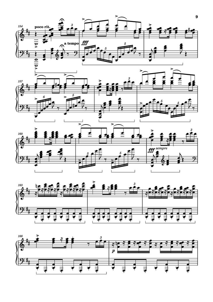 Page 9 of the piano sheet music PDF Piano - Wedding Day at Troldhaugen Piano by Vincent