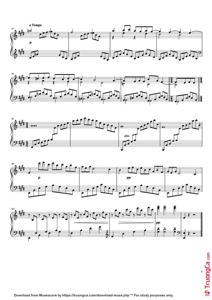 Page 5 of the piano sheet music PDF Piano - Première Arabesque Piano by Claude Debussy