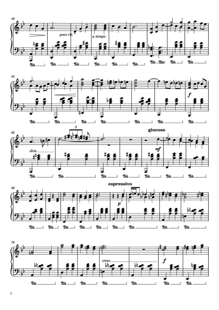 Page 2 of the piano sheet music PDF Piano - Merry-Go-Round Of Life Piano by Composer: Joe Hisaishi
