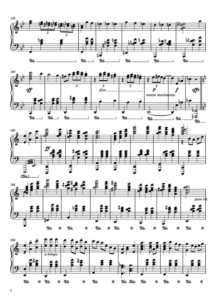 Page 6 of the piano sheet music PDF Piano - Merry-Go-Round Of Life Piano by Composer: Joe Hisaishi