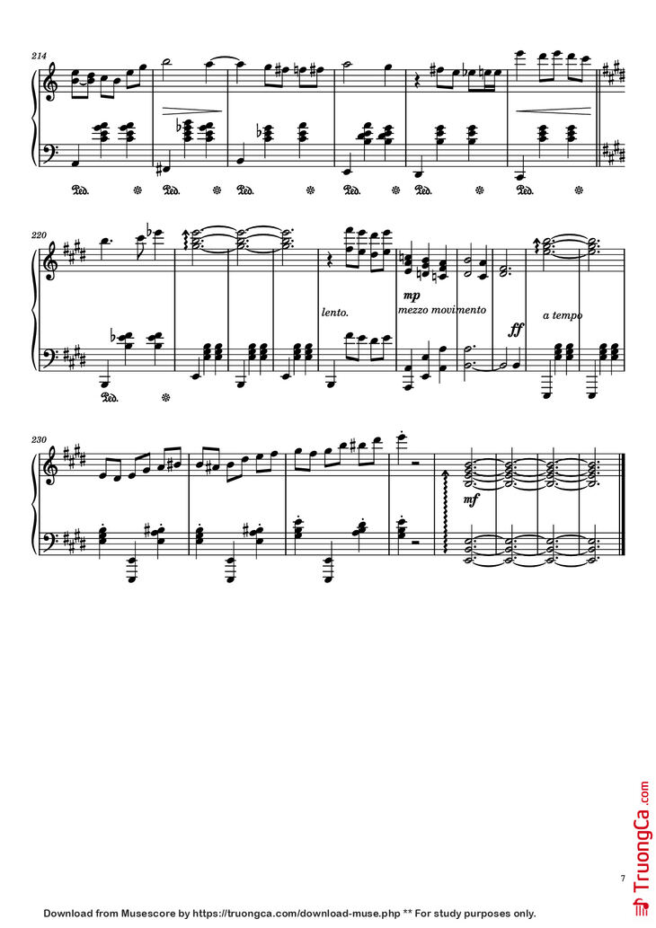 Page 7 of the piano sheet music PDF Piano - Merry-Go-Round Of Life Piano by Composer: Joe Hisaishi