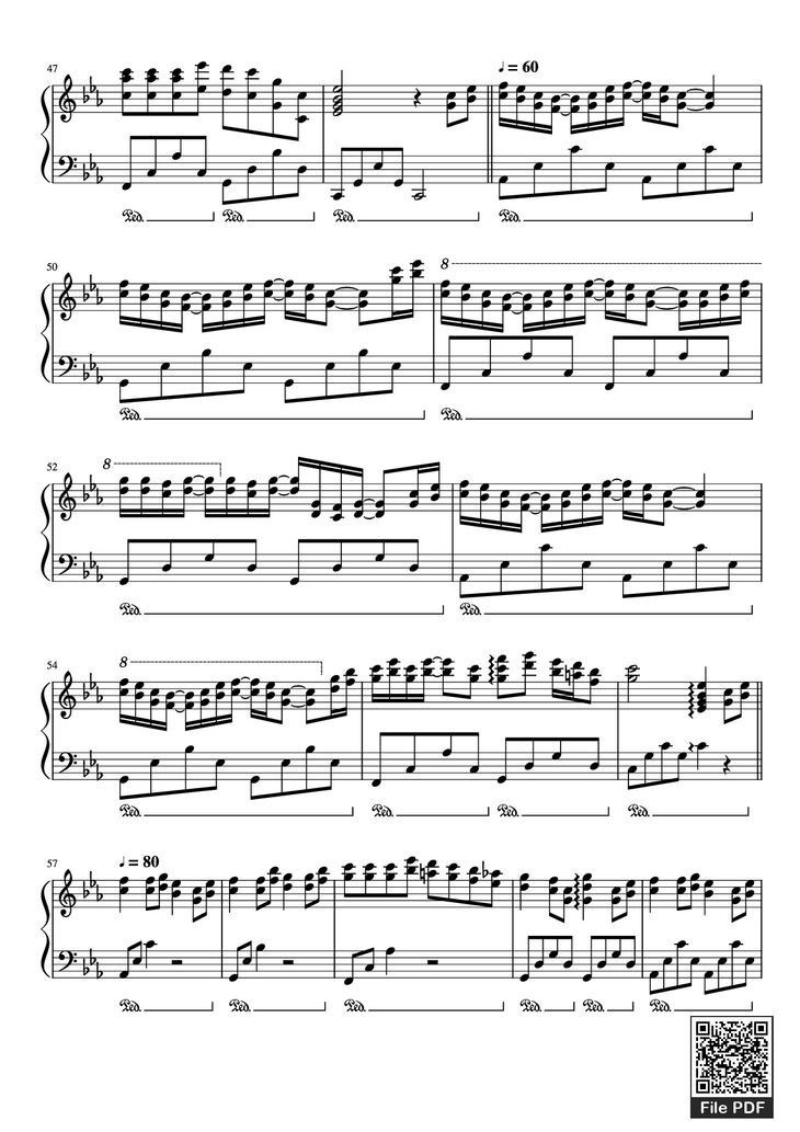 Page 3 of the piano sheet music PDF Piano - The Wind Forest (from My Neighbour Totoro) Piano by Joe Hisaishi