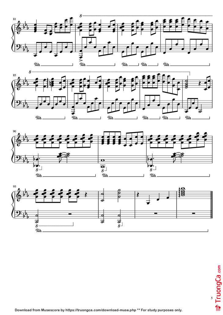 Page 5 of the piano sheet music PDF Piano - The Wind Forest (from My Neighbour Totoro) Piano by Joe Hisaishi