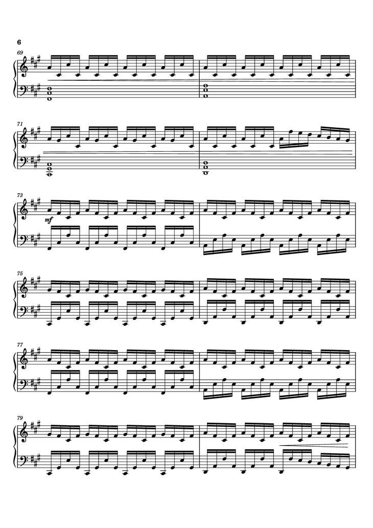 Page 6 of the piano sheet music PDF Piano - Experience Piano by Ludovico Enaudi