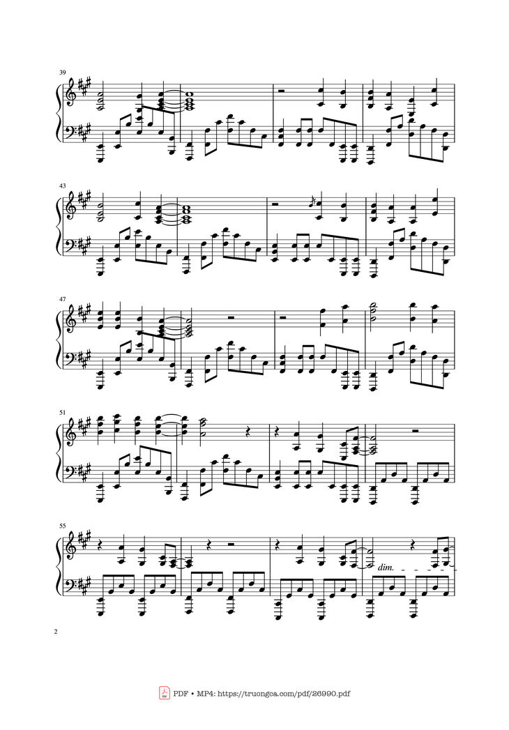 Page 2 of the piano sheet music PDF Piano - Call of Silence Piano by Inflixer