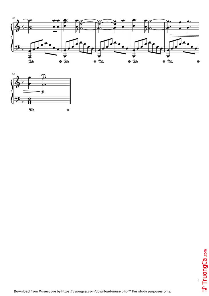 Page 3 of the piano sheet music PDF Piano - Red Swan Piano by Yoshiki - feat. HYDE