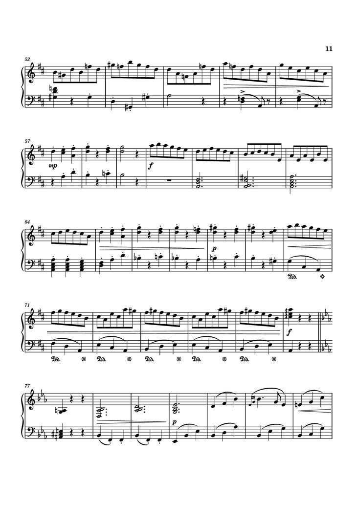 Page 11 of the piano sheet music PDF Piano - Piano Sonata No. 12 in D minor by Michael Nicht