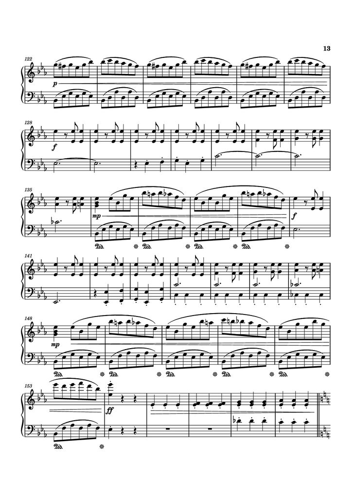 Page 13 of the piano sheet music PDF Piano - Piano Sonata No. 12 in D minor by Michael Nicht