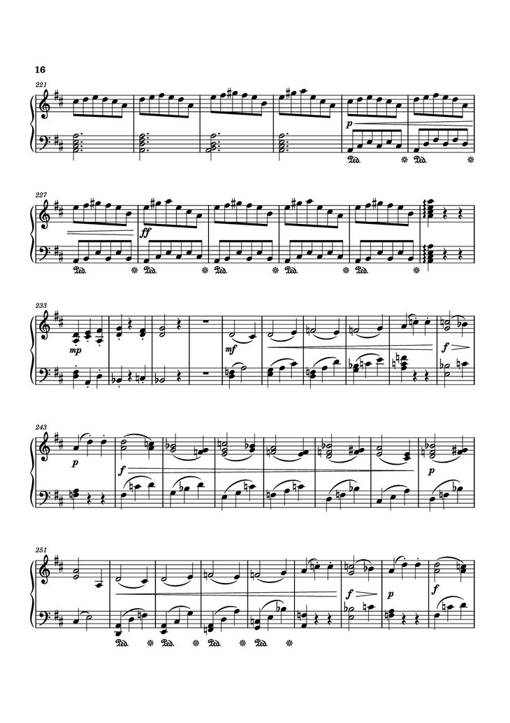Page 16 of the piano sheet music PDF Piano - Piano Sonata No. 12 in D minor by Michael Nicht