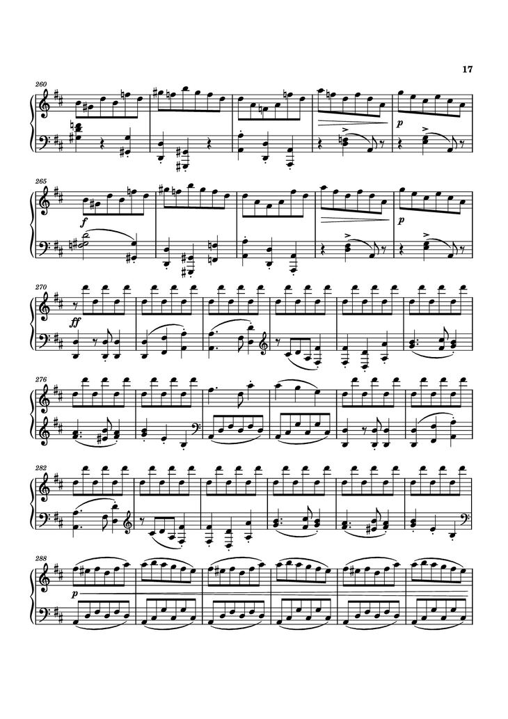 Page 17 of the piano sheet music PDF Piano - Piano Sonata No. 12 in D minor by Michael Nicht