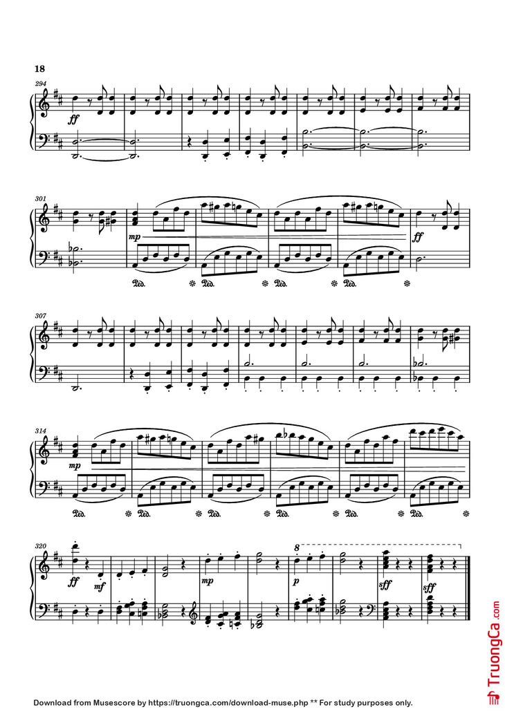 Page 18 of the piano sheet music PDF Piano - Piano Sonata No. 12 in D minor by Michael Nicht