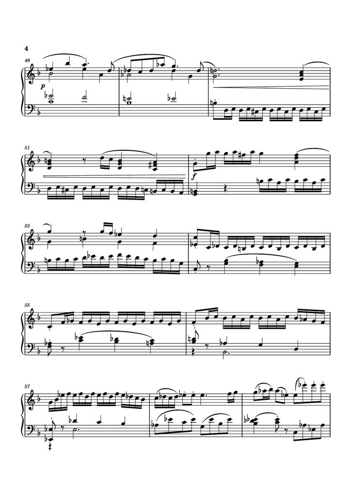 Page 4 of the piano sheet music PDF Piano - Piano Sonata No. 12 in D minor by Michael Nicht