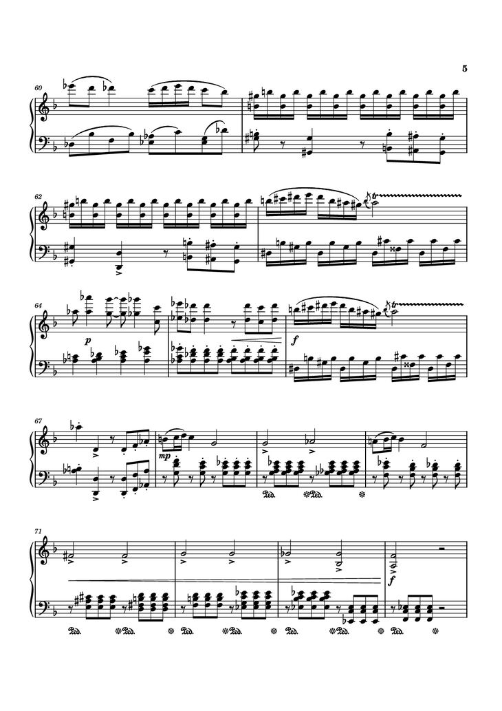 Page 5 of the piano sheet music PDF Piano - Piano Sonata No. 12 in D minor by Michael Nicht