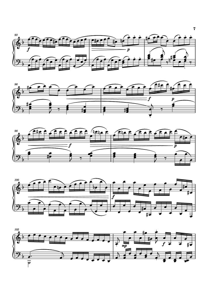 Page 7 of the piano sheet music PDF Piano - Piano Sonata No. 12 in D minor by Michael Nicht