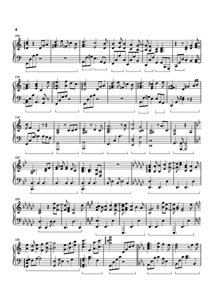 Page 4 of the piano sheet music PDF Piano - Sweet Sorrow Piano by Izumi Hirotaka